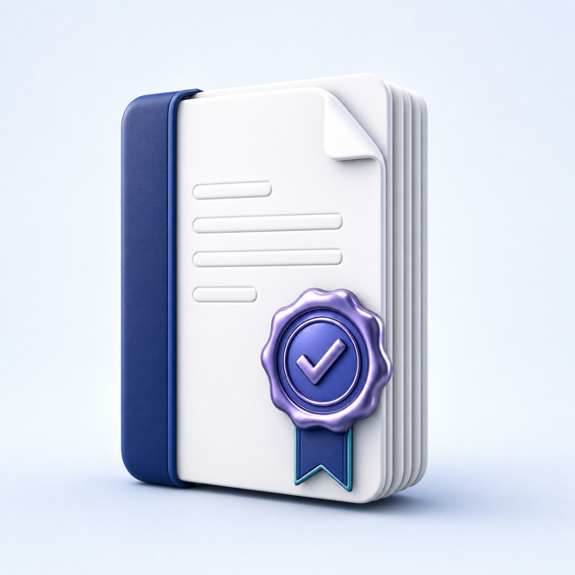 Approved premium document with metallic seal