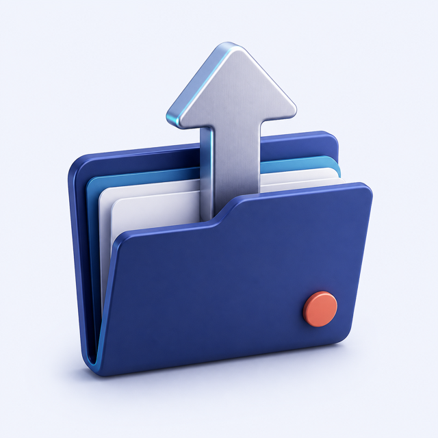 Polished archival folder for secure upload